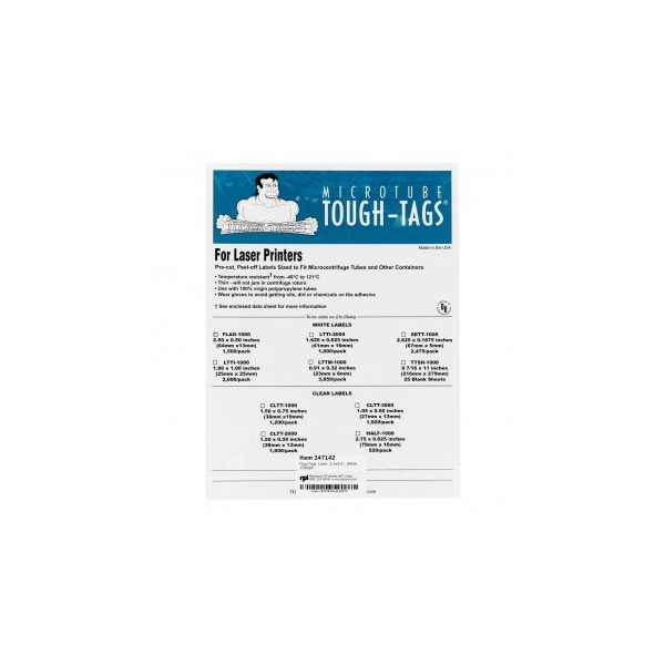 Flag-Tags, Laser, 2.5x0.5", White, 1500/pk, 1500PK
